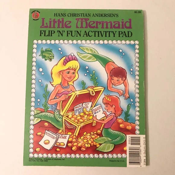 Vtg Hans Andersens Little Mermaid  Flip and Fun Activity Pads 2 Colouring Books - Picture 4 of 16